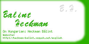 balint heckman business card